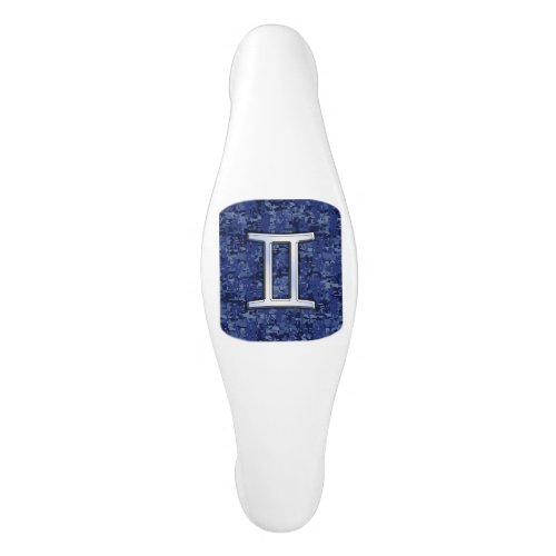 Gemini Sign on Navy Blue Digital Camouflage Ceramic Cabinet Pull