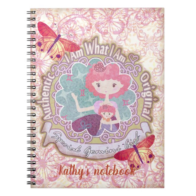 Gemini signs. Personalized. notebook (Front)