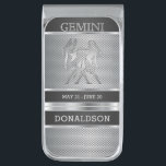 Gemini ♊ - Silver Metal Mesh - Personalize Silver Finish Money Clip<br><div class="desc">Money Clip. Gemini is the Third Sign of the Zodiac and Includes all Individuals Born from May 21st - June 20th. Gemini Symbol is The Twins. Gemini’s Personality Traits are Intellectual, Inquisitive, Clever, Lively and Youthful. Gemini’s Birthstone is the Pearl and Gemini’s Ruling Planet is Mercury. 📌If you need further...</div>