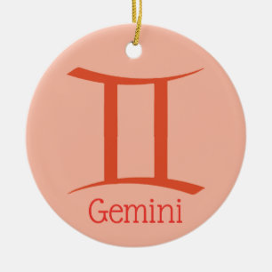 Gemini Sun Sign Zodiac Symbol Ceramic Ornament