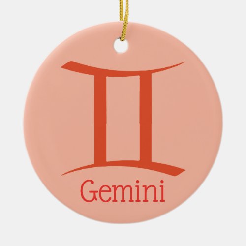 Gemini Sun Sign Zodiac Symbol  Ceramic Ornament