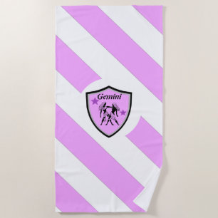 Gemini symbol beach towel