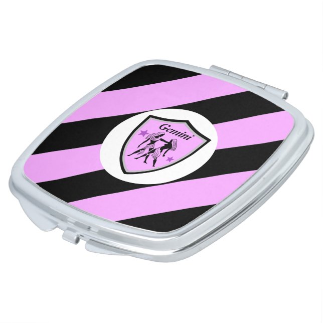 Gemini symbol  compact mirror (Turned)