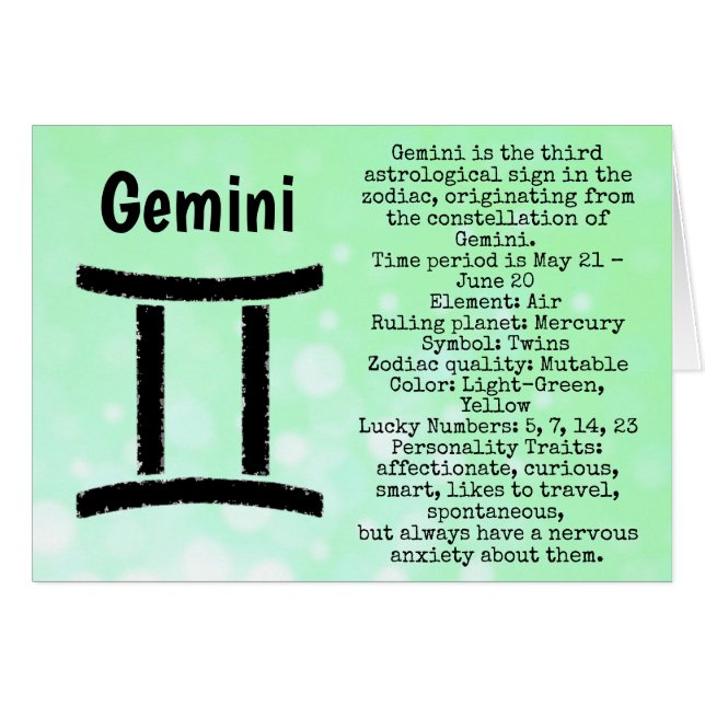 Gemini Symbol Happy Birthday Horoscope Zodiac (Front Horizontal)