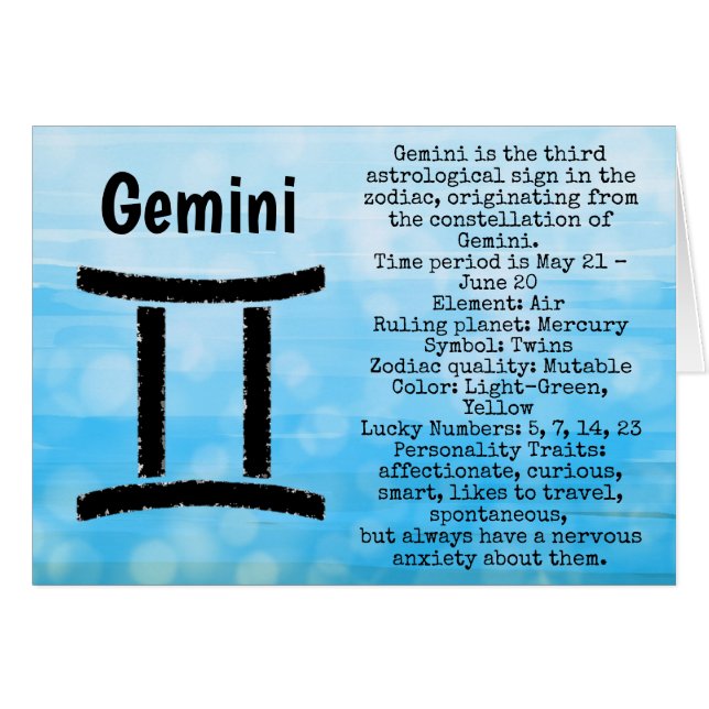 Gemini Symbol Happy Birthday Horoscope Zodiac (Front Horizontal)