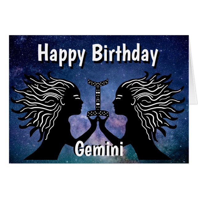 Gemini Symbol Happy Birthday Horoscope Zodiac (Front Horizontal)