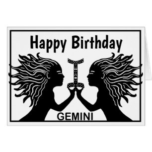 Gemini Symbol Happy Birthday Horoscope Zodiac Cards