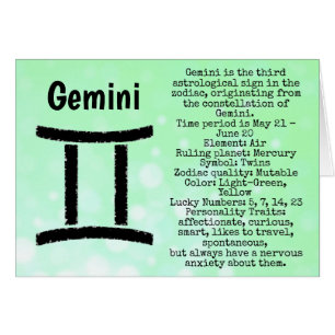 Gemini Symbol Happy Birthday Horoscope Zodiac Cards