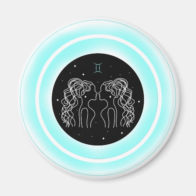 Gemini Symbol – Minimal Astrology Emblem Magnet (Front)