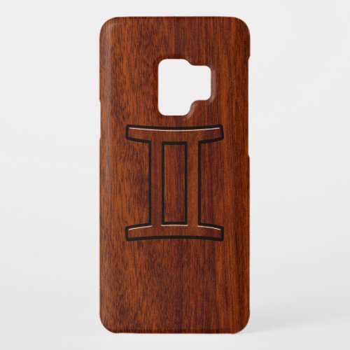 Gemini Symbol on Brown Mahogany like print Case_Mate Samsung Galaxy S9 Case