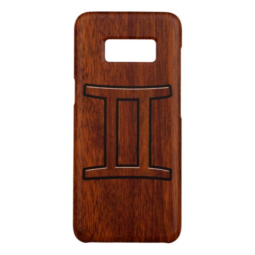 Gemini Symbol on Brown Mahogany like print Case_Mate Samsung Galaxy S8 Case