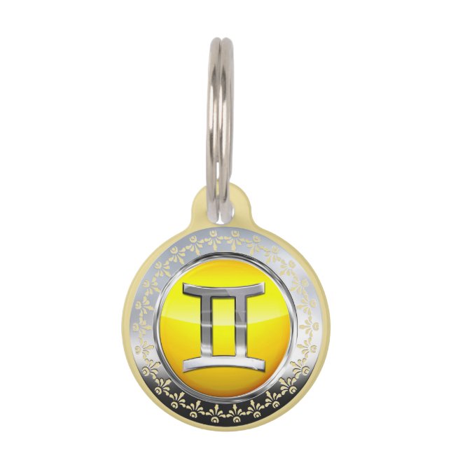 Gemini Symbol Pet ID Tag (Front)