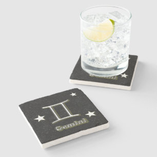 Gemini symbol stone coaster