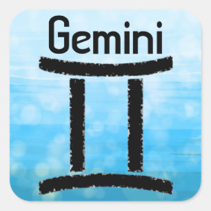 Gemini Symbol Zodiac Horoscope Sign Square Sticker