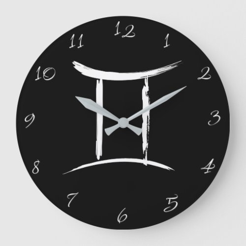 GEMINI the Twins Astrology Sign May June Birthday Large Clock