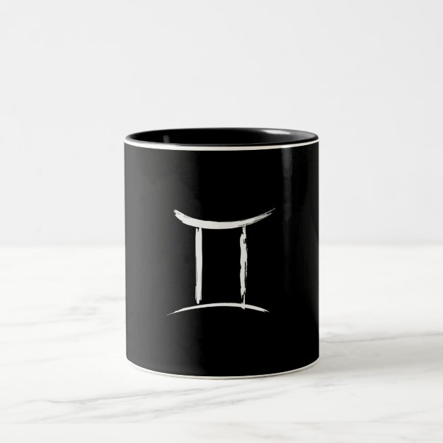 GEMINI the Twins Astrology Sign May June Birthday  Two-Tone Coffee Mug (Center)
