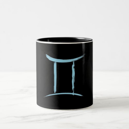 GEMINI the Twins Blue Astrology May June Birthday Two_Tone Coffee Mug