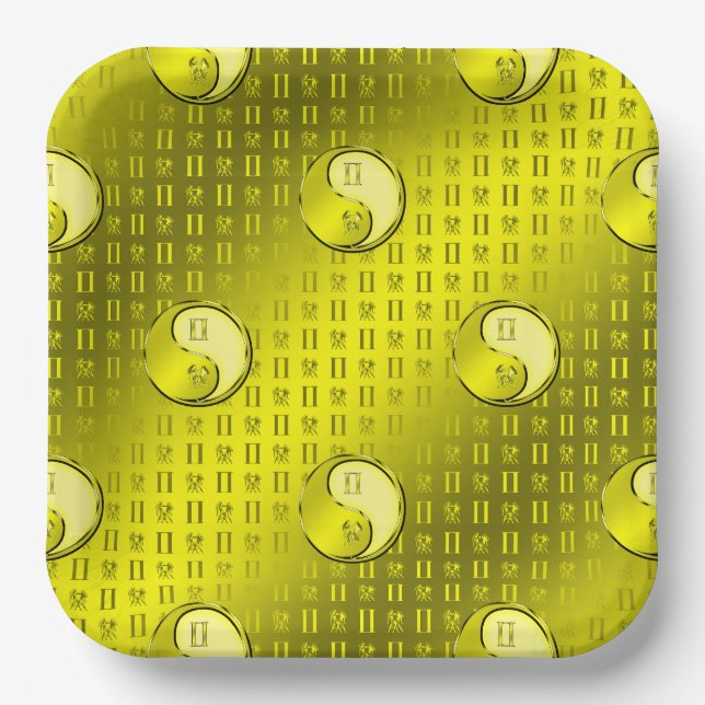 Gemini the Twins Paper Plates (Front)