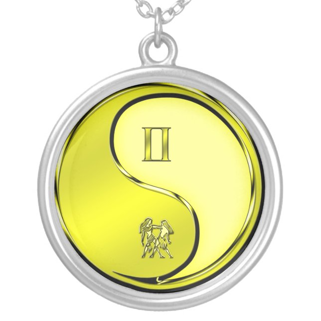 Gemini the Twins Silver Plated Necklace (Front)