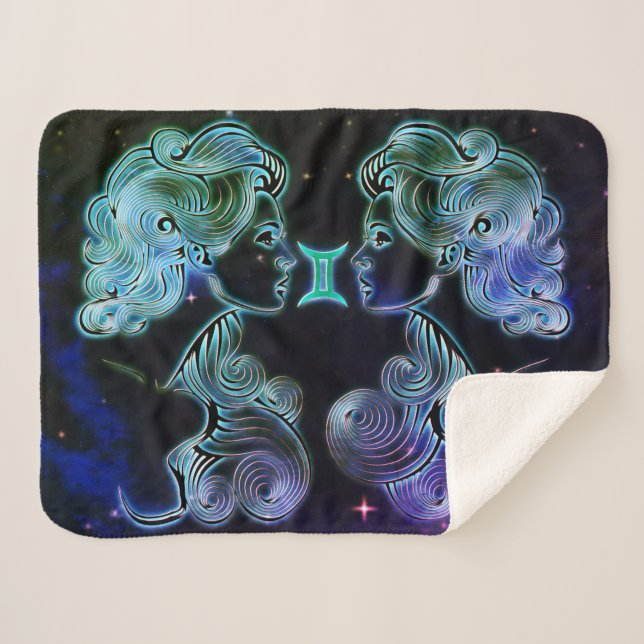 gemini the twins zodiac blanket (Front (Horizontal))
