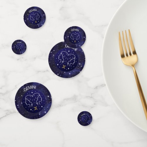 Gemini the Twins Zodiac Design Table Confetti