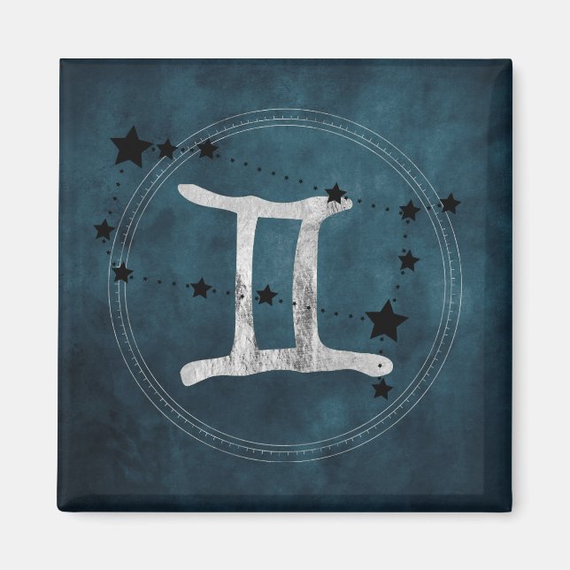 Gemini the Twins zodiac sign constellation stars Magnet (Front)