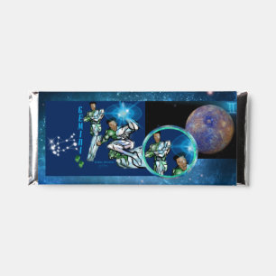 Gemini Theme birthday party favor Hershey Bar. Bar Favors