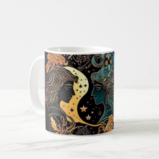 Gemini-Themed Nutritional Value Coffee Mug (Front Left)