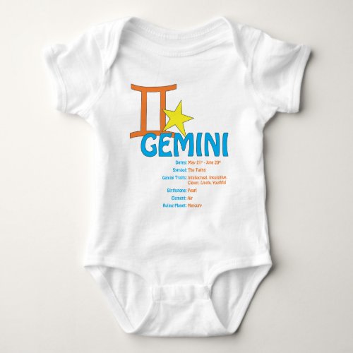 Gemini Traits Baby Baby Bodysuit