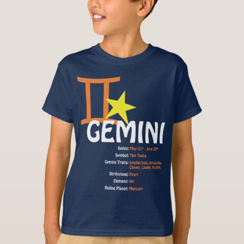Gemini Traits Kids Dark T_Shirt