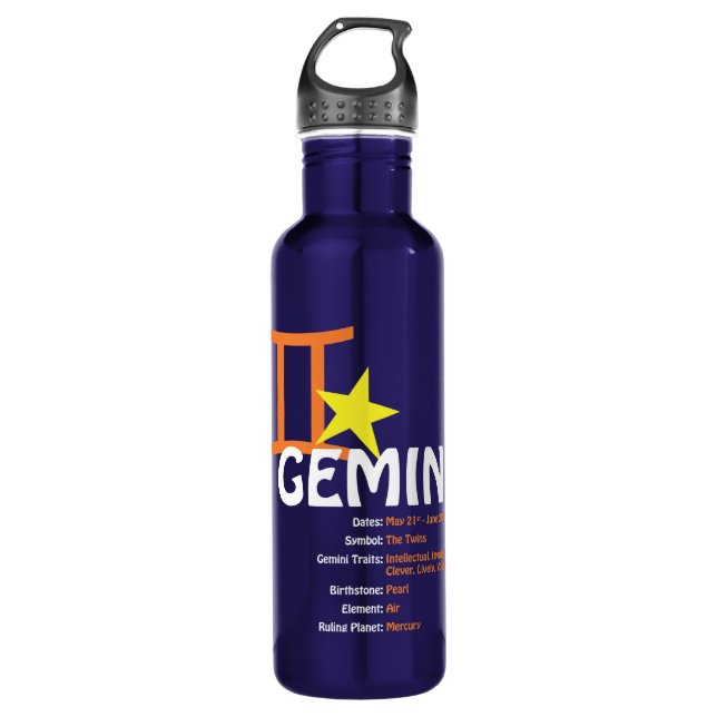 Gemini Traits Water Bottle (Front)