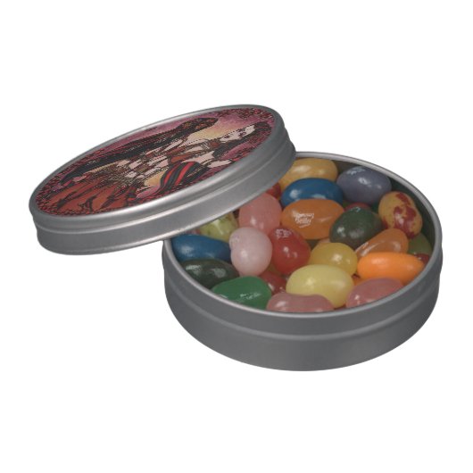 Gemini Tribal belly dancers Jelly Belly Tin (Opened)