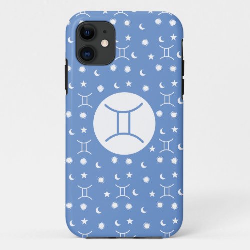 Gemini twin air zodiac sign celestial pattern  iPhone 11 case