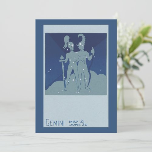 Gemini Twin Constellation Vintage Zodiac Astrology