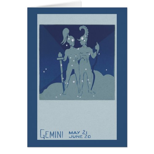 Gemini Twin Constellation Vintage Zodiac Astrology