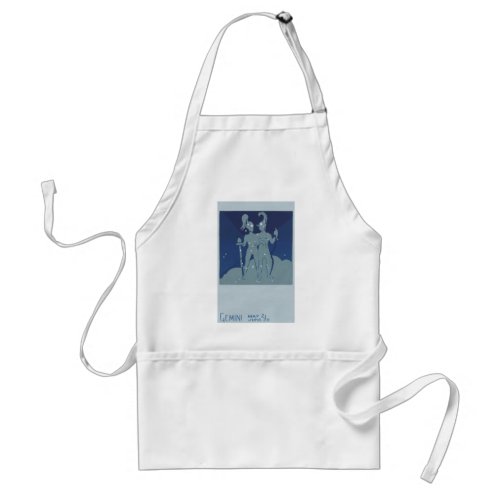 Gemini Twin Constellation Vintage Zodiac Astrology Adult Apron