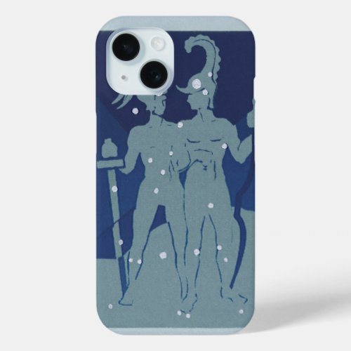 Gemini Twin Constellation Vintage Zodiac Astrology iPhone 15 Case