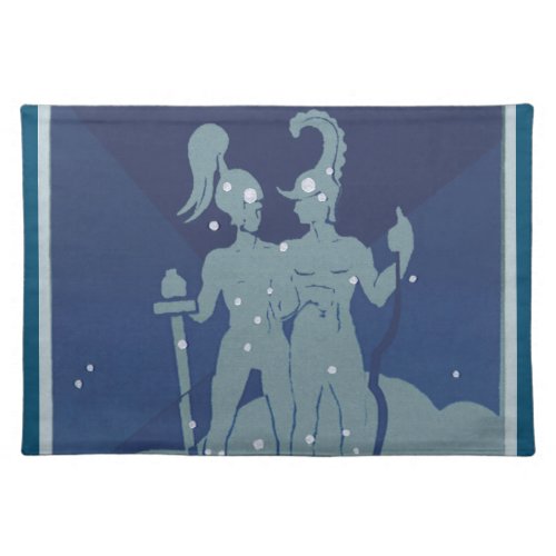 Gemini Twin Constellation Vintage Zodiac Astrology Cloth Placemat