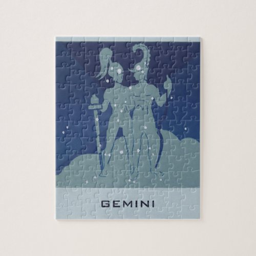 Gemini Twin Constellation Vintage Zodiac Astrology Jigsaw Puzzle