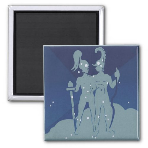 Gemini Twin Constellation Vintage Zodiac Astrology Magnet