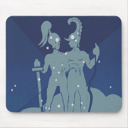 Gemini Twin Constellation Vintage Zodiac Astrology Mouse Pad