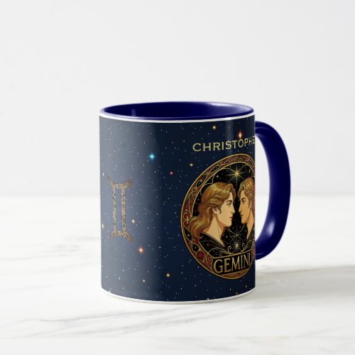 Gemini Twin Zodiac Symbol For Men Mug