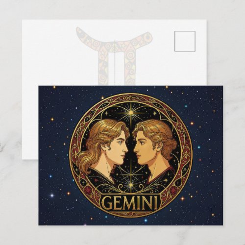 Gemini Twin Zodiac Symbol For Men Postcard