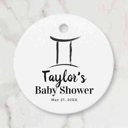 GEMINI Twins Astrology Zodiac Sign Baby Shower  Favor Tags