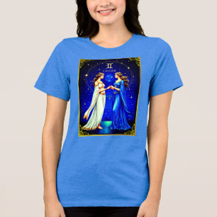Gemini Twins Beneath a Starry Sky Tri-Blend Shirt