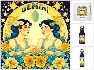 Gemini Twins Celestial Art