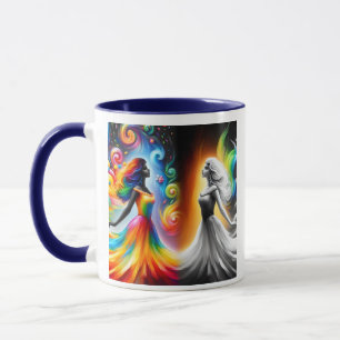 Gemini Twins Color & Black and White Horoscope Mug