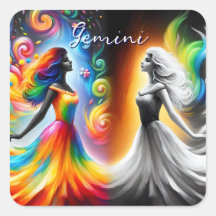 Gemini Twins Color & Black and White Horoscope