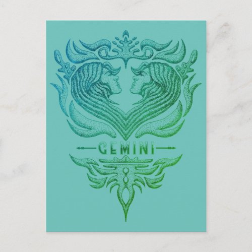 Gemini Twins Emblem Postcard