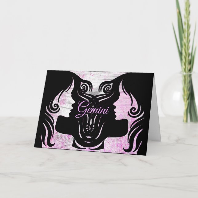 Gemini Twins Horoscope Happy  Birthday Card (Front)